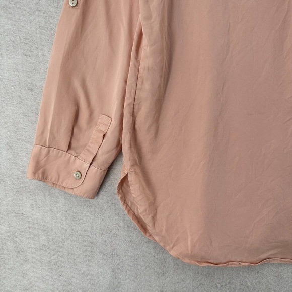 Chicos Button Shirt Womens 2 (US Large) Blush Pink Roll Tab Sleeves - Picture 7 of 15